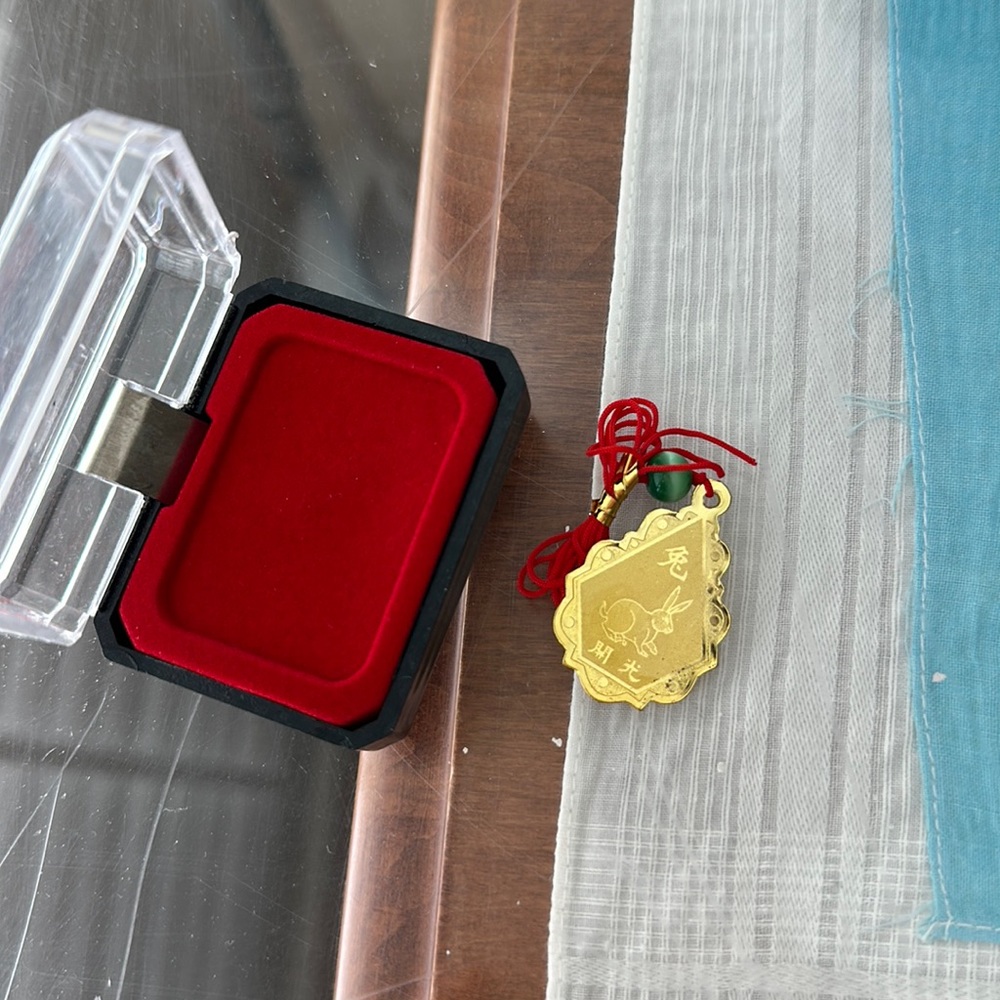 New year of the rabbit pendant necklace in gift box